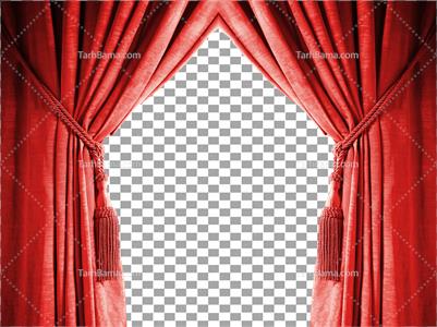 تصویر با کیفیت پرده سلطنتی قرمز رنگ بدون بکگراند